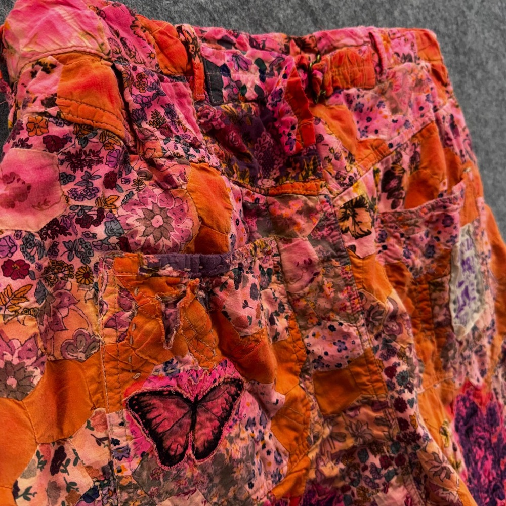 Magnolia Pearl Love Co Quilt Nature Pant Size OS Patchwork Pink Orange Boho - Picture 16 of 16